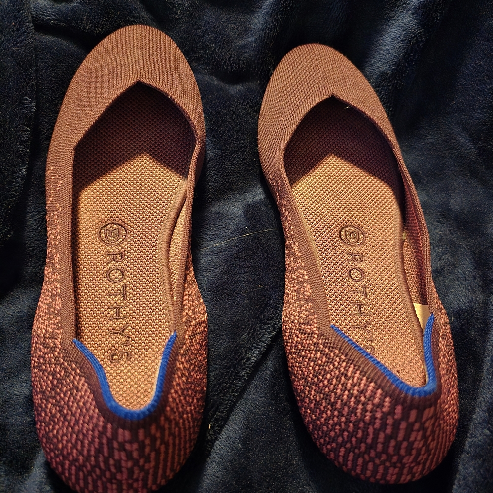 Rothy's The Flat Purple & Pink Ballet Flat Sz 9 EUC NO SIGNS OF WEAR